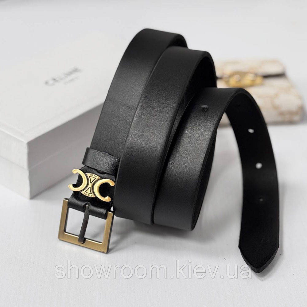 Женский кожаный ремень Celine gold (3 cм) (5610) Киев - изображение 4
