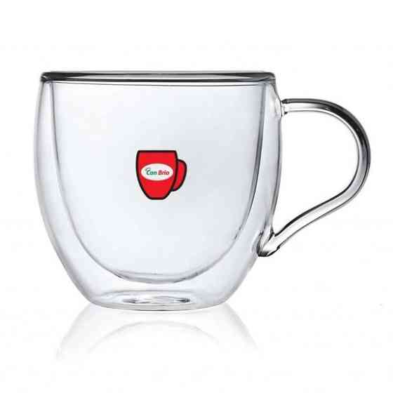 Набір чашок для лате з подвійним дном, Прозорі кружки з подвійним дном Склянки склом DQ-83 Івано-Франківськ