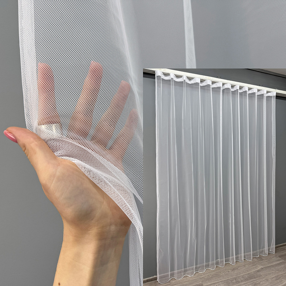 Тюль VR-Textil 1478т Грек-сітка однотонна Білий 500х270 см (42-0826) Київ - фото 1