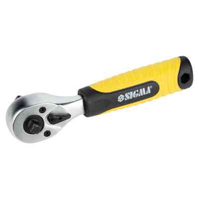 Трещотка Sigma двухсторонняя укороченная 1/4"-1/2" 145мм 72T CrV (6050251) Винница