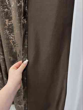 Комплект готових штор VR-Textil Оксамит (бархат) Mirage № 2034ш Шоколадний 150х275 см 2 шт (33-1075) Київ