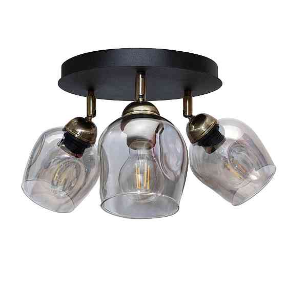 Светильник потолочный MSK Electric Enigma поворотный под три лампы на круглой основе PL 20241-3R BK Одесса