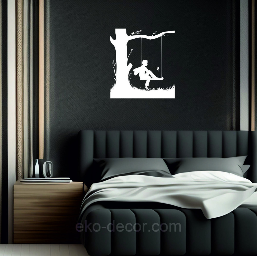 Декоративное настенное Панно «Мальчик на качеле» Декор на стену 70*64 см, Белый Киев - изображение 5