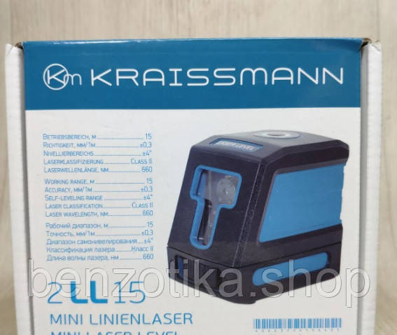 Мини лазерный нивелир KRAISSMANN 2 LL 15 с переходником под штатив Киев - изображение 5