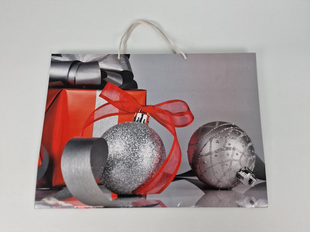 Картонные пакеты с ручками Гигант горизонтальные Новогодние  46*33*15-007 (12 шт) Харьков - изображение 2