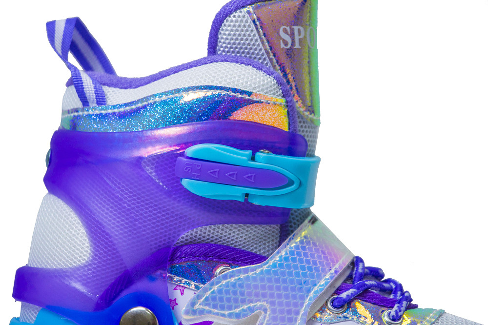 Детские раздвижные ролики Русалочка Scale Sports фиолетовые, размер 34-38. Все колеса светятся Одесса - изображение 5