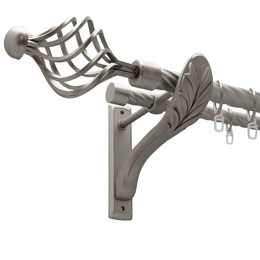 Карниз Orvit Арезо металевий дворядний ретро скручена труба кільце металеве Сатин 25\19 мм 240 см (00-00011461) Львів - фото 1