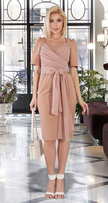 Красивое бежевое платье (46) Киев - изображение 3