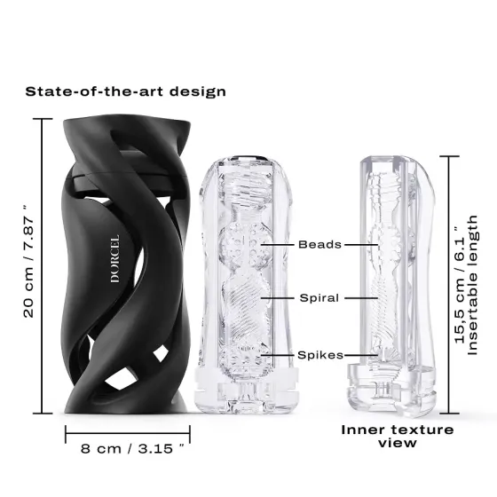 Мастурбатор Dorcel DEEP BLOW BLACK, подвійне використання Львів