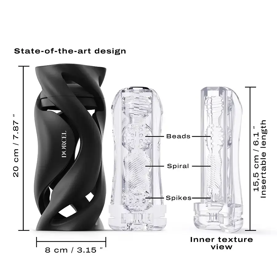 Мастурбатор Dorcel DEEP BLOW BLACK, подвійне використання Львів - фото 3
