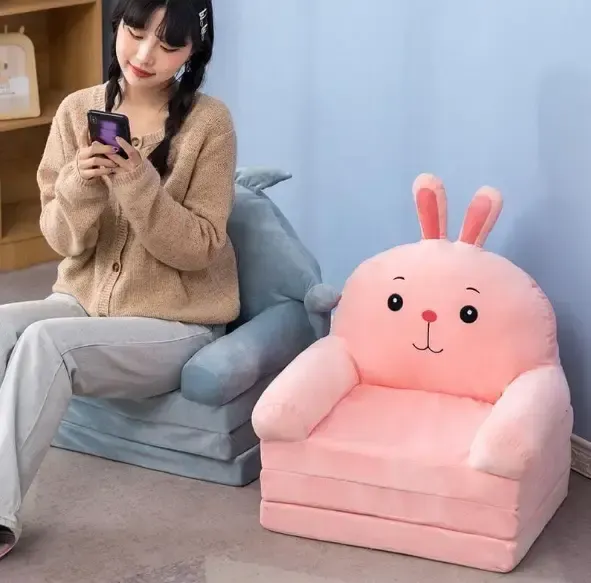 GRAND Мягкое детское кресло плюшевое, мягкое кресло-кровать для детей Зайчик Розовый Коломия - фото 6