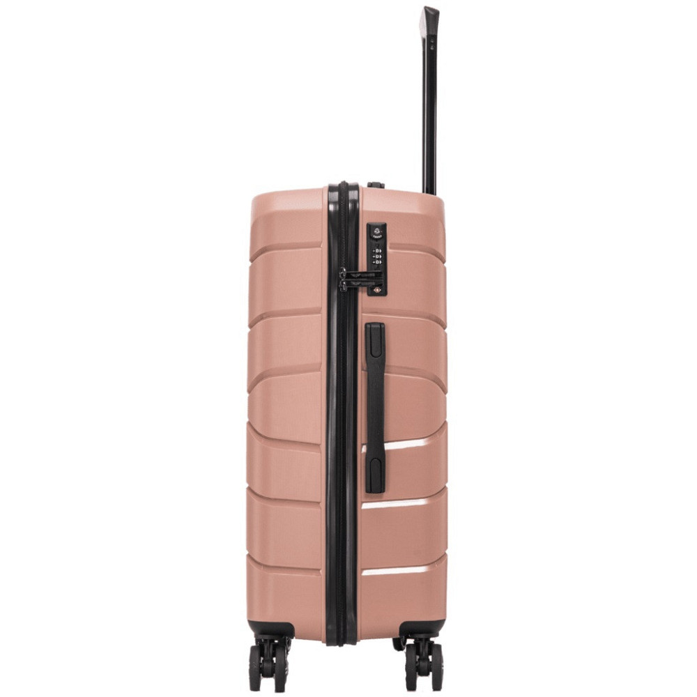 Чемодан полипропиленовый WINGS PP06 большой 78 см золотисто-розовый Киев - изображение 2