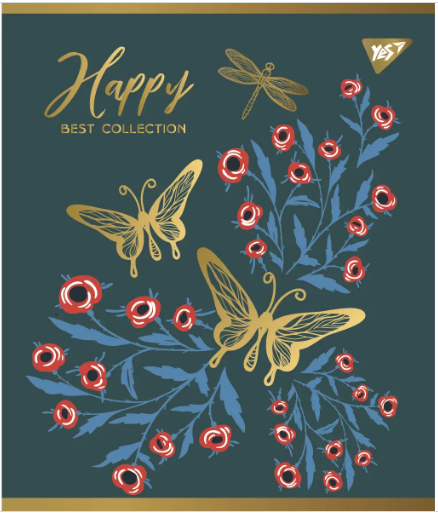 Зошит для записів А5/18 лін. "YES" "Happy" мат. ВДЛ+ УФ-виб+Pantone Gold 766829, шт Київ - фото 1
