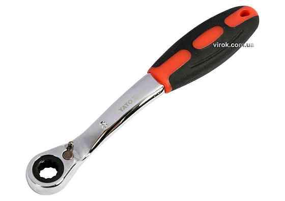 Ключ накидний, вигнутий з тріщаткою YATO: М8, HRC 42-48, Cr-V, з прогумов. ергономічною ручкою [10] Одеса