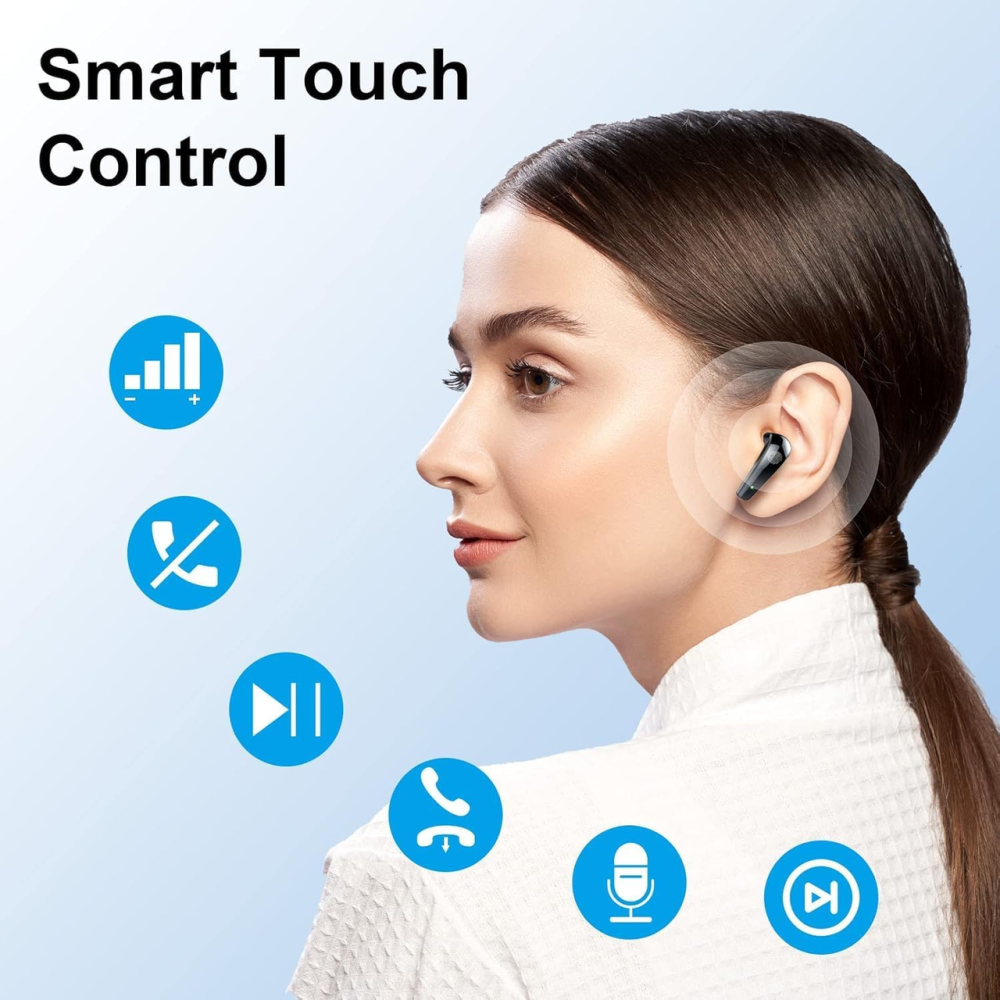 Беспроводные наушники Ordtop Bluetooth 5.3, внутриканальные, активное шумоподавление, IPX7, мини-чехол, черные Киев - изображение 5