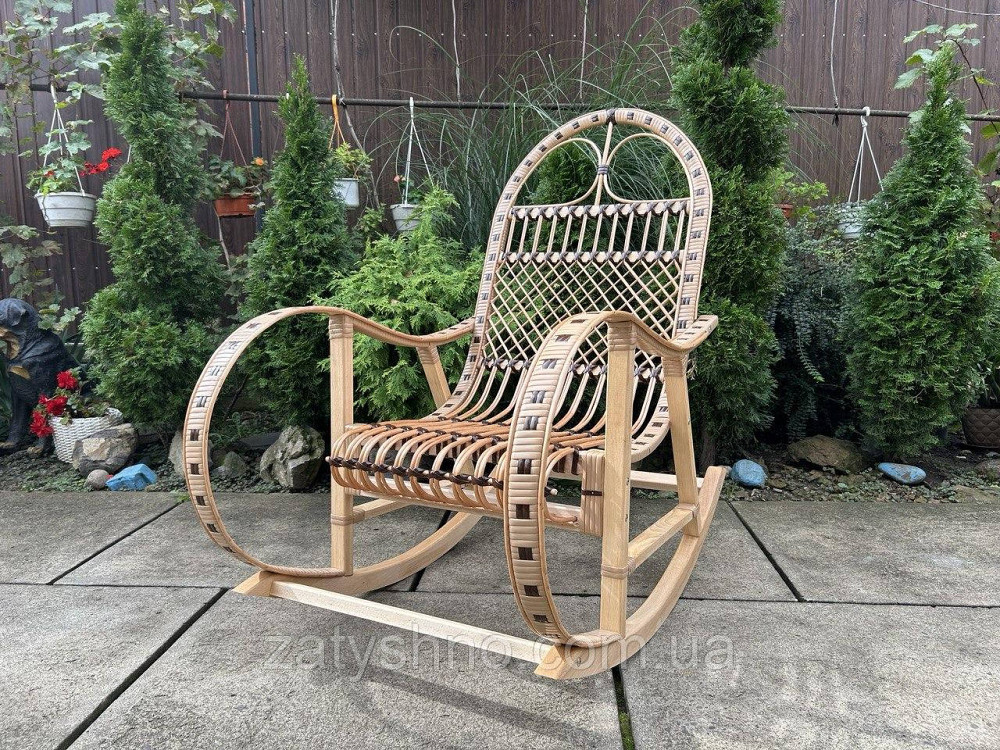 Кресло качалка плетеная кофейная  ротанг Киев - изображение 1