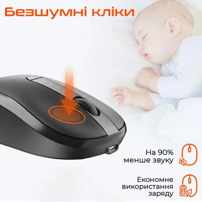 Мишка Meetion BTM185R Bluetooth/Wireless Black (MT-BTM185R-A) Вінниця - фото 2
