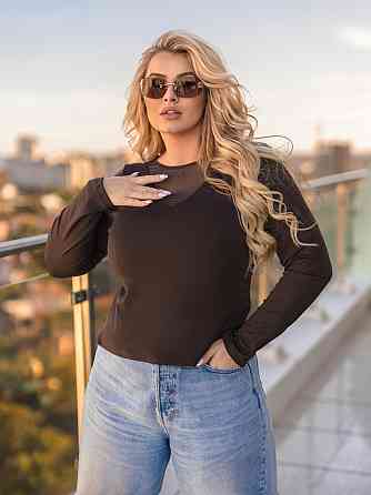 Жіноча кофточка з декольте сітка "Annabel" | Батал Чорний, 50-52 50-52, Шоколадний Київ