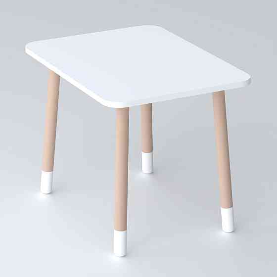 Дитячий прямокутний столик 46х60х45, стіл у дитячу від 1 року, білий Київ