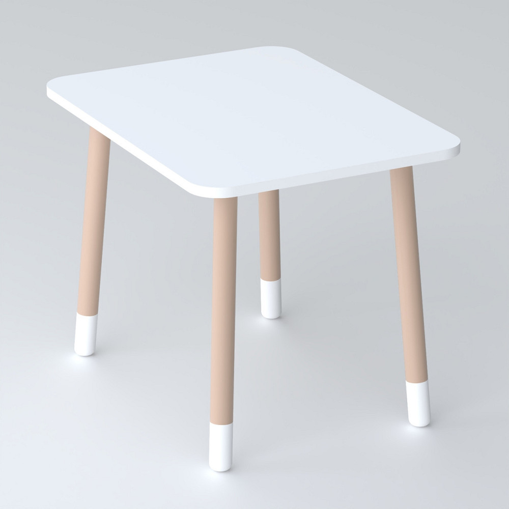 Дитячий прямокутний столик 46х60х45, стіл у дитячу від 1 року, білий Київ - фото 1