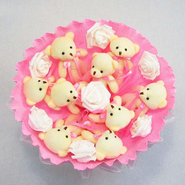 Букет из мягких игрушек 9 мишек 5337IT розовый Винница - изображение 2