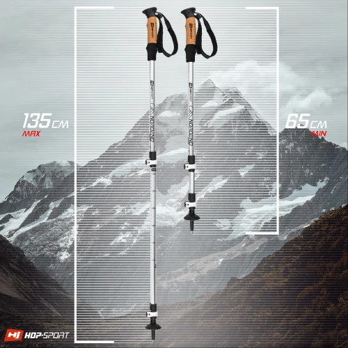 Палки для скандинавской ходьбы трекинговые палки Hop-Sport Nordend Pro серебристые 80-135см две пары сапожек Киев - изображение 9