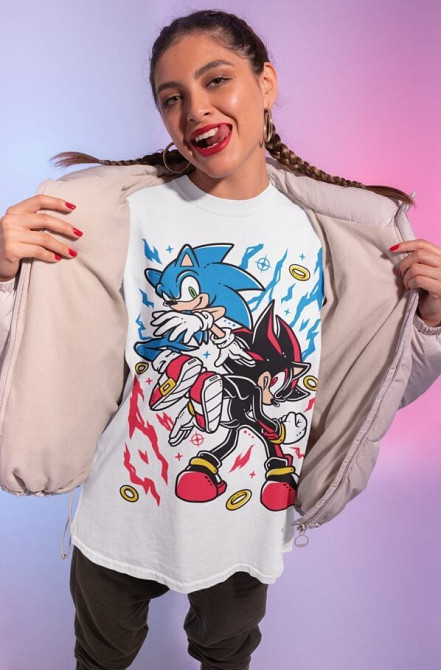 Футболка чоловіча з аніме принтом Хероес Сонік Хероес Вінтаге оверсайз (S/M/L) Чорний AnimeJ0795 Дніпро - фото 4