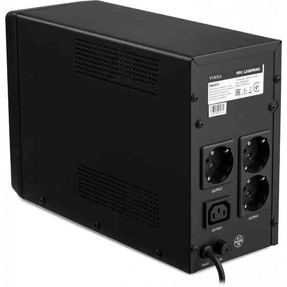Джерело безперебійного живлення Vinga VPC-1200PRM3 1200ВА / 720 Вт з LED-дисплеєм у металевому корпусі Киев