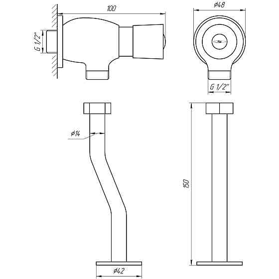 Кран-дозатор для пісуара Solomon LGE-043 Київ