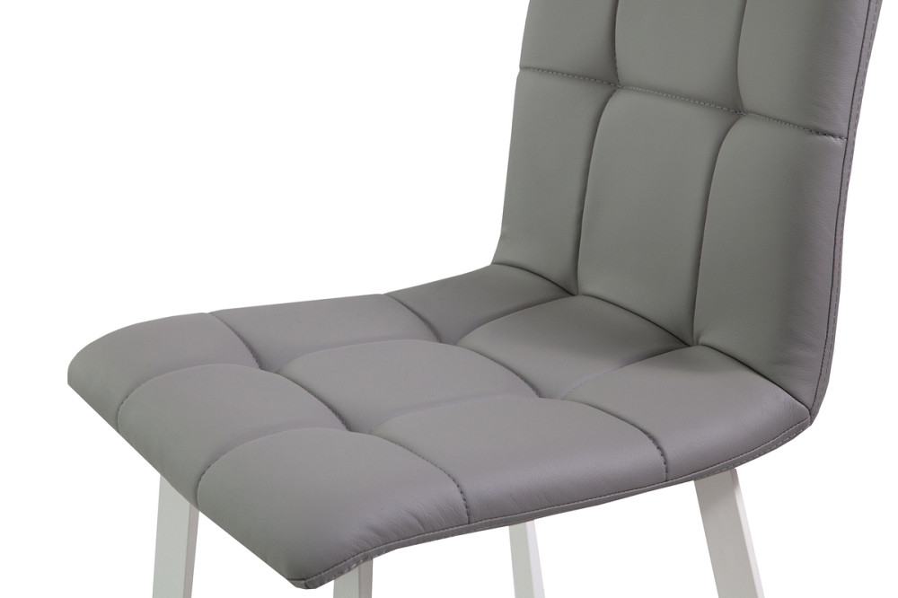 Стілець Трініті, метал білий/шкірзам світло-сірий Киев - изображение 3