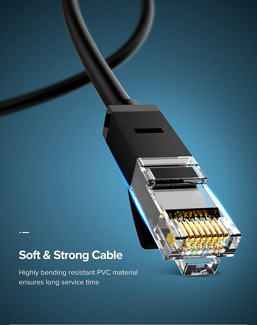 Кабель UGREEN NW102 Cat 6 U / UTP Lan Cable 1m (Black)(UGR-20159) Одеса - фото 2