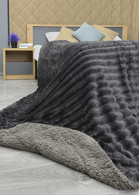 Плед 200х230 см (+-10см) на овчине 