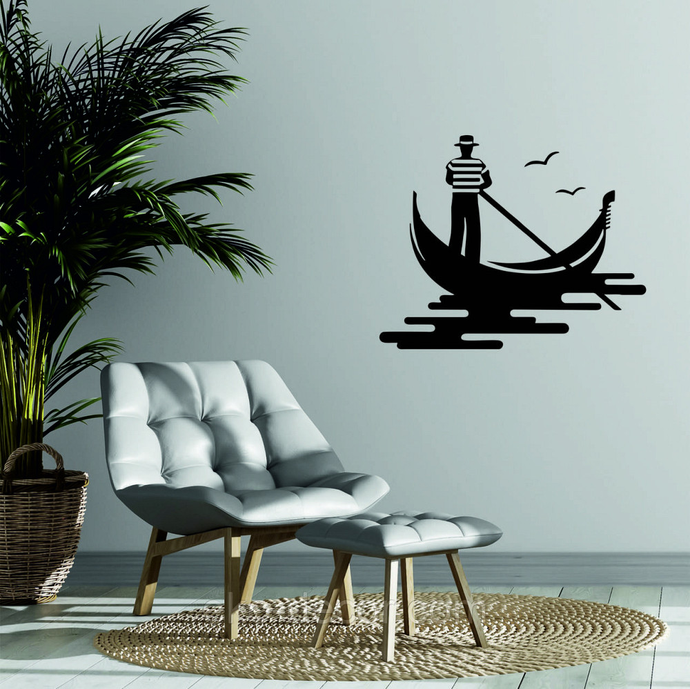 Декоративное настенное Панно «Венецианский гондольер» Декор на стену 70*56 см, Черный Киев - изображение 3