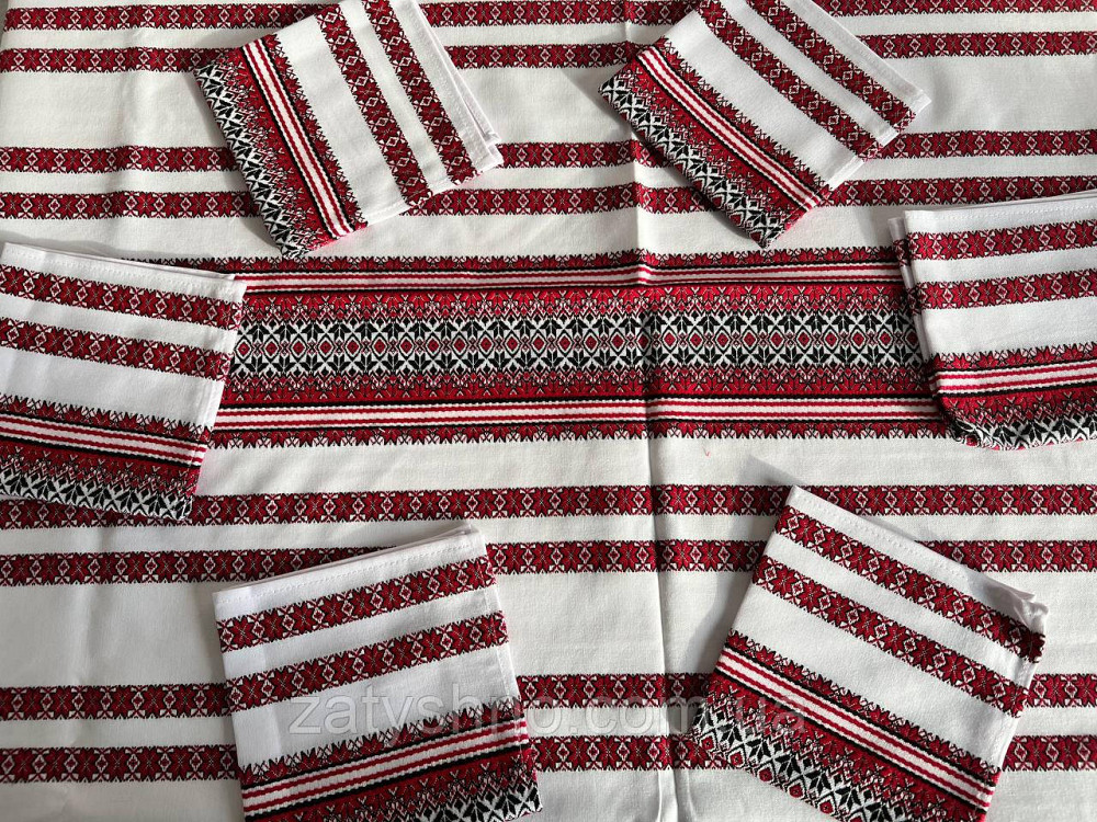 Красива вишита скатертина з серветками Київ - фото 9