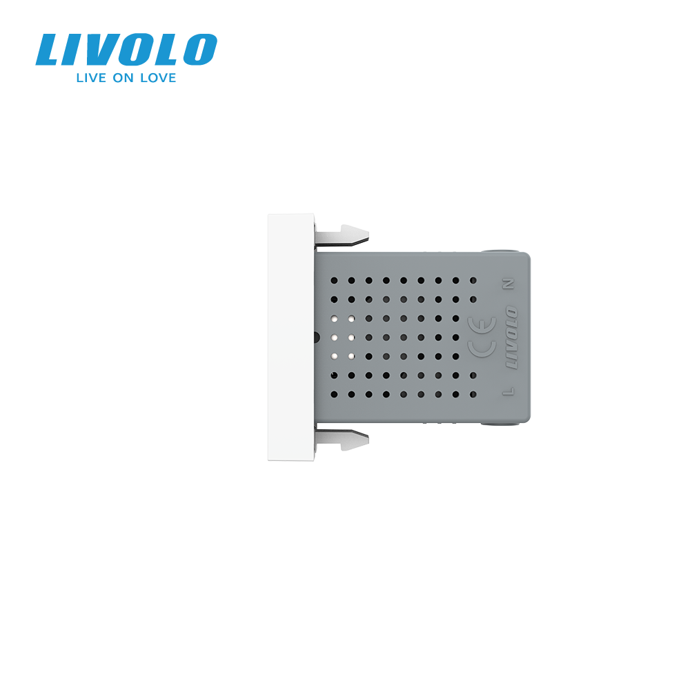 USB розетка LIVOLO 5V 2.1A, біла, 10Вт, з блоком живлення, модуль 0.5 поста (VL-FCUA-1WP) Коломыя - изображение 8