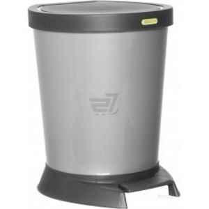Відро для сміття 10л з педаллю пластик сірий Алеана Житомир - фото 1