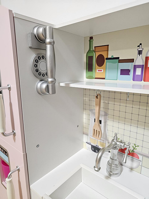 Дитяча дерев'яна ігрова кухня AVKO Ліана Pink звукові та світлові ефекти Київ - фото 7