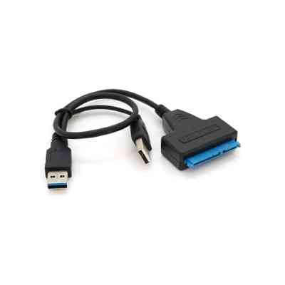 Переходник USB 3.0 AM + USB 2.0 AM to SATA 0.1m for HDD/SSD black Voltronic (YT-C3.0+2.0-SATA/0.1) Винница