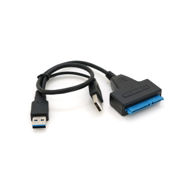 Перехідник USB 3.0 AM + USB 2.0 AM to SATA 0.1m for HDD/SSD black Voltronic (YT-C3.0+2.0-SATA/0.1) Вінниця - фото 1