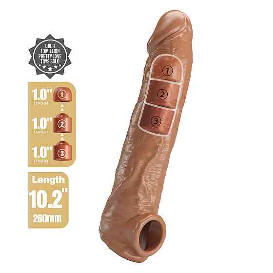 Удлиняющая насадка Pretty Love - Silas Penis Sleeve Brown, BI-026279-1 Sex Aura Киев