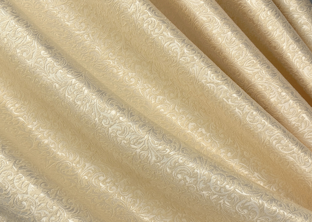 Комплект готовых штор VR-Textil Жаккард № 1727ш Кремовый 150х285 см 2 шт (33-0649) Киев - изображение 6