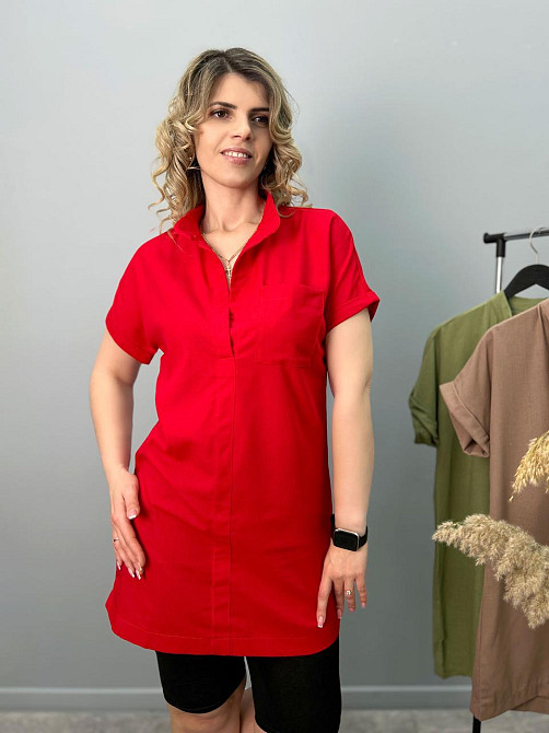 Жіноча лляна туніка великого розміру "Inga" оптом | Розпродаж моделі Київ - фото 6