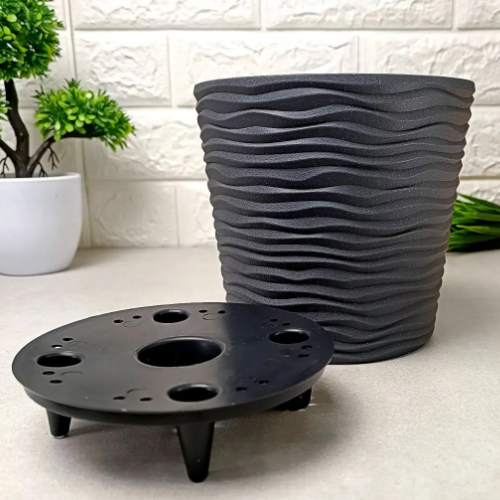 Вазон Ф'южн зі вставкою 20*18см низький граніт Алеана Житомир - изображение 3