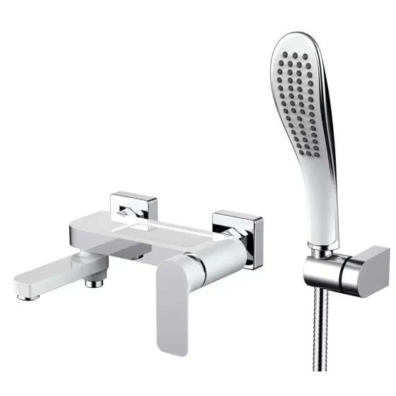 Змішувач для ванни з душовим гарнітуром GAPPO G48 G3248 білий/хром Київ