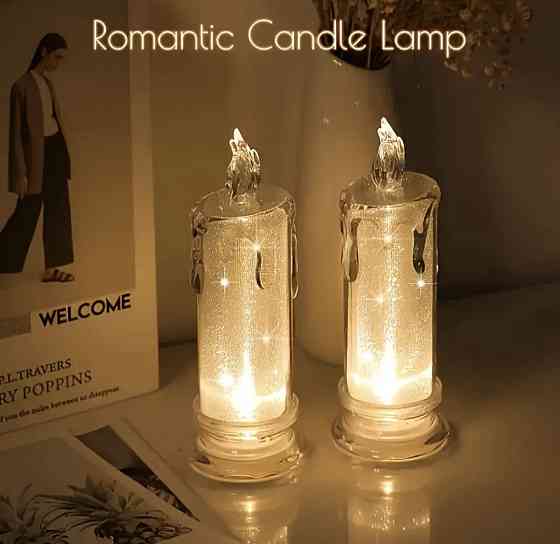 LED свічка на батарейках 4 шт 15х5 см Сміла