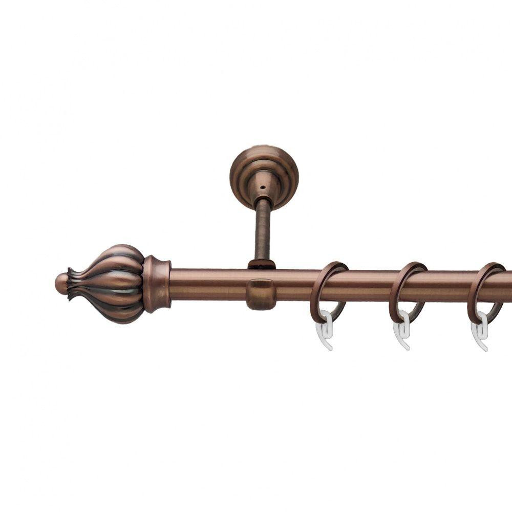 Карниз Orvit Таджа металевий однорядний відкритий гладка труба кільце фасонне металеве Мідь 19 мм 300 см Львов - изображение 1