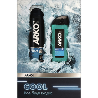 Набір косметики ARKO Men Cool Піна для гоління 200 мл + Гель для душу 260 мл (8690506546717) Вінниця - фото 1