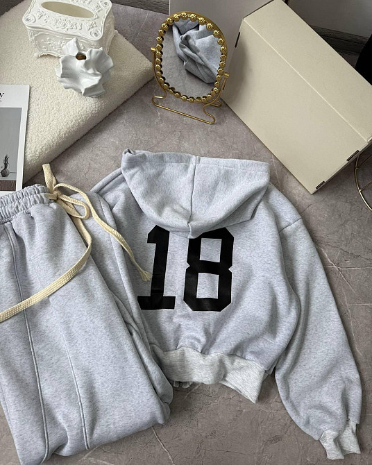 Жіночий утеплений оверсайз костюм двійка трьохнитка на флісі + рібана Одеса - фото 6