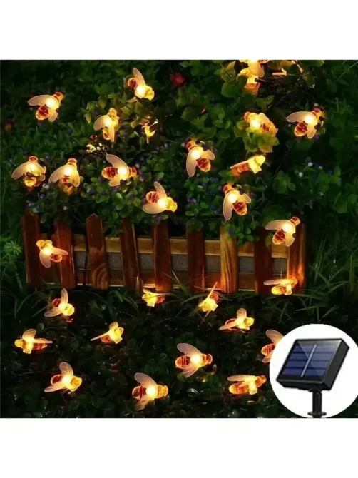 Солнечная гирлянда "Пчелки" 30 ламп 4,5 м, теплый-белый Коломия - фото 3