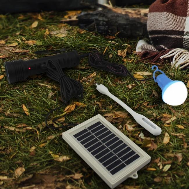 Фонарик ручной BL YW-037 Bailong с LED лампочкой, солнечной батареей и аккумулятором, многофункциональный Одесса - изображение 1